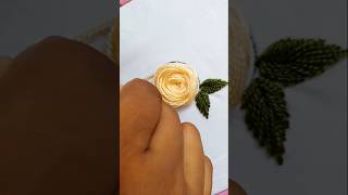 Woven Wheel Rose Stitch Tutorial l Easy tutorial for beginners wovenwheelrose shorts embroidery [upl. by Baniaz]