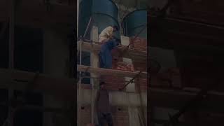 Most dangerous building outer side wall brickwork without safely precautions [upl. by Enilhtak]