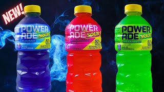 POWERADE SOUR  Watermelon Lime Blue Razz amp Green Apple Review [upl. by Moina]