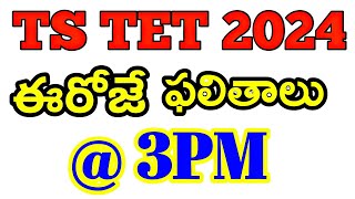 TS TET RESULTS 2024  TET RESULTS RELEASED UPDATE [upl. by Mutat114]