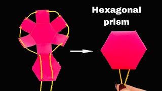 Net a paper hexagonal prism  How to make hexagonal pullup net  Very simple [upl. by Griswold]