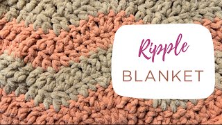 How to crochet a ripple blanket  Easy crochet tutorial [upl. by Nelrah]