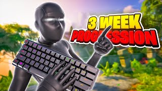 3 WEEK Fortnite Keyboard and Mouse Progression Insane [upl. by Sukhum]