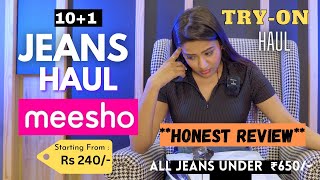 MEESHO JEANS haul 🙆🏻‍♀️👖  11 Bottoms  TRYON  Honest review  gimaashi [upl. by Miles873]