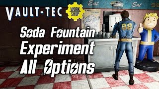 Fallout 4 VaultTec DLC  Soda Fountain Experiment  All Options amp Reactions [upl. by Anilatsyrc]