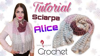 Tutorial sciarpa  stola Alice  uncinetto [upl. by Amandy]