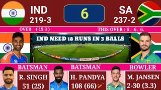 India Vs South Africa 4st T20 Match Score amp Commentary  IND vs SA 4st day today highlight trending [upl. by Hayouqes203]