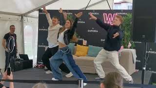 Eurovision 2024  Cyprus  Silia Kapsis amp her dancers in quotLiarquot  Wiwibloggs Emporia Rooftop Lounge [upl. by Cyrano]