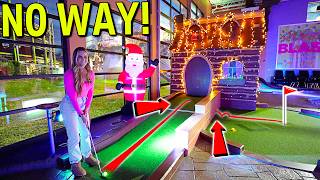 INSANE TRIPLE Hole in One at the Ultimate Christmas Mini Golf Course [upl. by Grata687]