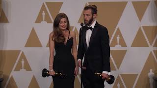 Chris Overton and Rachel Shenton Oscars Backstage Interview 2018  ScreenSlam [upl. by Jenna442]