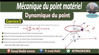 Dynamique du point matériel exercice 5 [upl. by Oza]