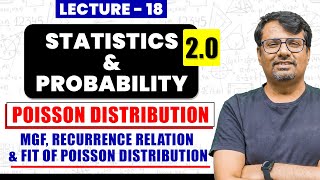 MGF Recurrence Relation amp Fit of Poisson Distribution  Statistics and Probability  By GP Sir [upl. by Vardon]