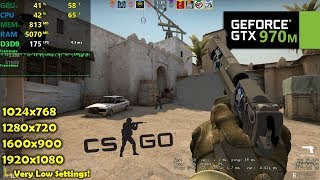 GTX 970M  CSGO  1080p 900p 720p 1024x768 [upl. by Alhak]