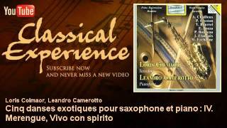 Jan Françaix  Cinq danses exotiques pour saxophone et piano  IV Merengue Vivo con spirito [upl. by Paine]