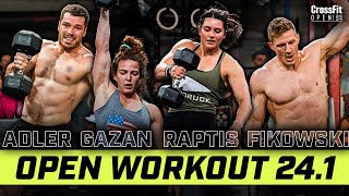 Adler Fikowski Gazan and Raptis — CrossFit Open Workout 241 [upl. by Ettevad]