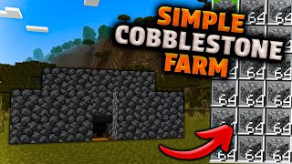 Simple 121 CobbleStone Block Farm in Minecraft Bedrock MCPEXboxPSSwitchPC [upl. by Kristianson]