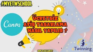 eTwinning Ücretsiz afiş  poster  sunum yapma  Canva programı Kullanım [upl. by Aket]