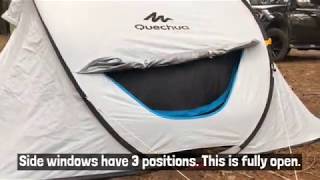 Quechua 2 Seconds Pop Up Tent quotFresh amp Blackquot 3 Person Tent Review and Pack Down [upl. by Meadows]