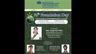 ICSI 56th Foundation Day Celebrations ICSIFoundationDay Governance ViksitBharat ICSIat56 [upl. by Rubliw]