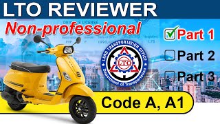 Part 1 of 3 LTO Exam Reviewer Tagalog Motorcycle Code A A1 Nonprofessional  CarWahe [upl. by Aneekas766]