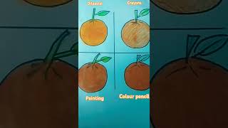 Orange drawingoilpastelcrayonspaintingcolour pencil shortsshorts viral how to draw [upl. by Jillane803]