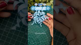 DIY 3D Paper Snowflake❄️diy craft papercraft shorts youtubeshorts christmas snowflakes short [upl. by Einolem]