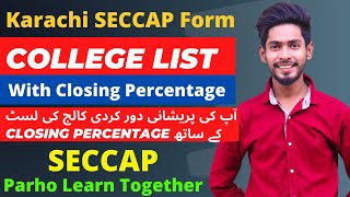 SECCAP Form Govt College List with the closing percentage 2022 SECCAP Form admission college list [upl. by Dolhenty505]