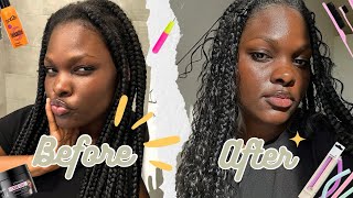 How to CHANGE YOUR KNOTLESS JUMBO BRAIDS TO BOHO BRAIDS✨for the DIY girlies “BLOOPERS‼️at the End” [upl. by Hamitaf]