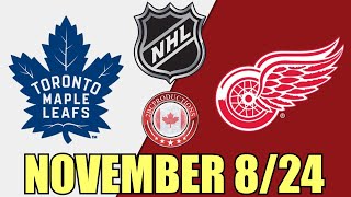 Toronto Maple Leafs vs Detroit Red Wings NOV 8 24 wSuperbman [upl. by Derby]