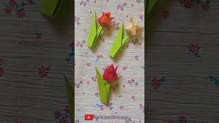 How to make Easy Paper Tulip  Origami Tulip Flower  Origami Flower  Paper Flower [upl. by Ahon506]