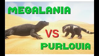 Megalania vs Purlovia and some other dinosaurs  ARK Survival Evolved [upl. by Engracia]