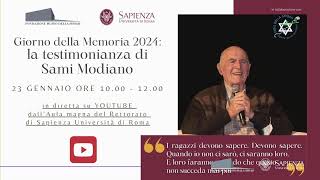 Giorno della Memoria 2024 la testimonianza di Sami Modiano [upl. by Ennaisoj]