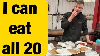 EATING CHALLENGE Man’s near DEATH Experience  20 cheese oatcakes fastest time ever [upl. by Philina44]