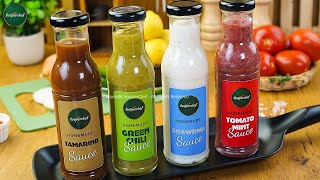 Make amp Store 4 Sauces Shawarma Tamarind Tomato Green Chili  Ramzan Special Recipe [upl. by Junia]