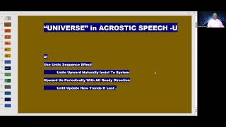 UNIVERSE in ACROSTIC SPEECH [upl. by Moir]