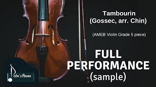 Tambourin Gossec arr Chin  Full Performance sample [upl. by Hsirehc663]