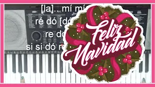 Como tocar Feliz Navidad en piano con Notas Musicales [upl. by Aggappera]