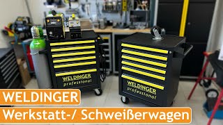 Mobiler Schweißerwagen  Werkzeugwagen von WELDINGER  Werkzeugeinlagen Zangen VDE Schlüssel amp co [upl. by Wenoa]