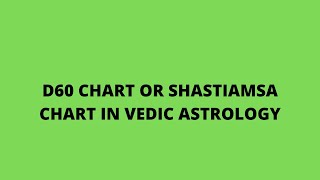 D60 chart or shastiamsa chart in vedic astrology [upl. by Aikin375]