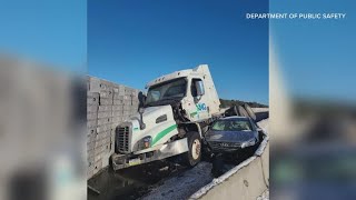 Tractortrailer crash on I295 in Yarmouth under investigation [upl. by Yeltihw]