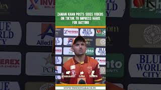 Zaman Khan I posted videos of my sixes on TikTok so Haris could see them amp send me to bat quickly [upl. by Eira]