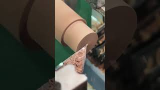 Leather material wood cover processing cncprocessing [upl. by Ahseyt39]