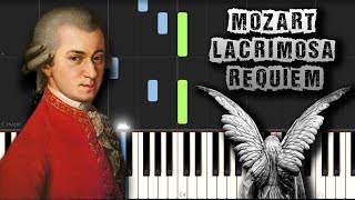 Mozart  Lacrimosa Requiem  Piano Tutorial Synthesia Download MIDI [upl. by Erolyat]