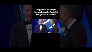 I viaggiatori del tempo non vogliono che Angelina mango vinca Sanremo geolier sanremo italy 2024 [upl. by Ymas]