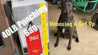 Everlast 40 Lbs Heavy Punching Bag Kit Unboxing amp Set Up [upl. by Kannan]