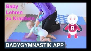 Baby Lehren zu Krabbeln  Babygymnastik und Baby Entwicklung 69 monaten  Baby Motorik und Übungen [upl. by Anelhtac142]