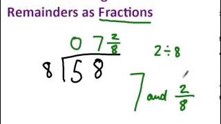 Division with remainders as fractions [upl. by Renny]