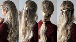 HOW TO EASY Hairstyles with HAIR CLIPS 🌹 Medium Hair Hairstyles [upl. by Cathleen135]