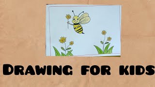 How to draw 🐝Bee with pencil colourEasy pencil colour drawing tutorial [upl. by Anrim788]