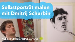 Gesichter zeichnen einfach Selbstporträt in 6 Minuten malen OnlineMalkurs mit Dmitrij Schurbin [upl. by Meagher]